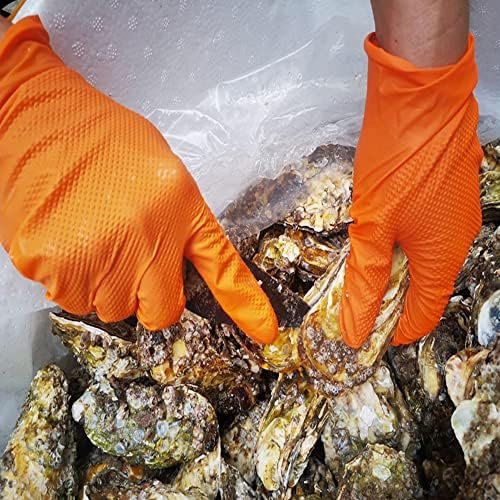 TitanFlex Thor Grip Heavy Duty Industrial Orange Nitrile Glo...