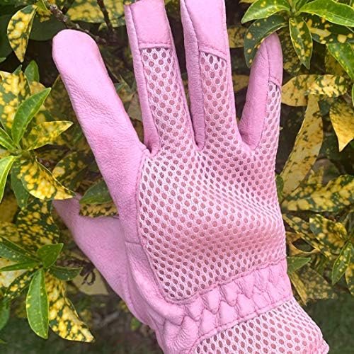 HLDD HANDLANDY Pigskin Leather Women Gardening Gloves, Stret...