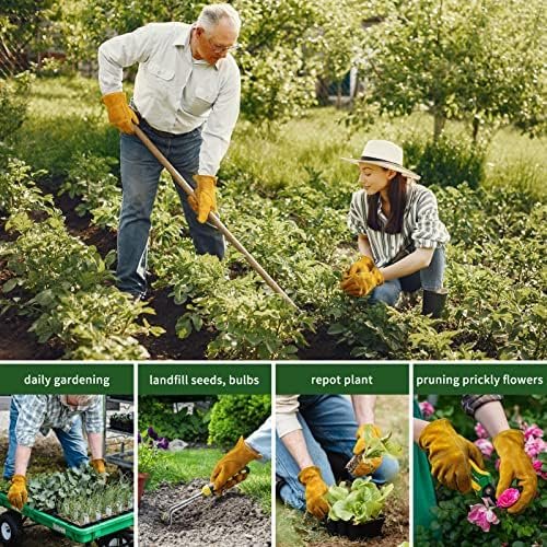 Gardening Work Gloves Leather: Garden Men Women Thorn Proof ...