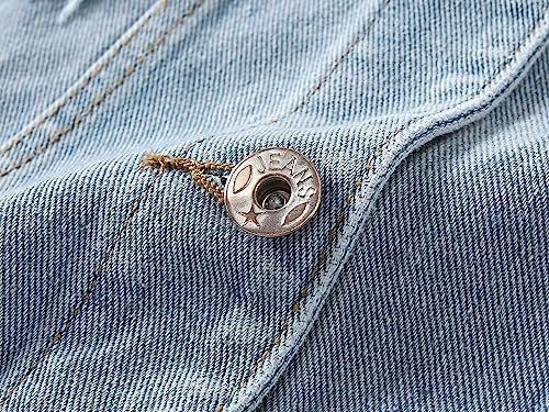 Kedera Womens Denim Jean Vest Classic Junior Button Up Cropp...