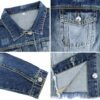 LONGYIDA Women's Cropped Denim Jacket | Distressed Button-Do...