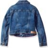 Calvin Klein Girls' Basic Jean Jacket, Stretch Denim with Bu...