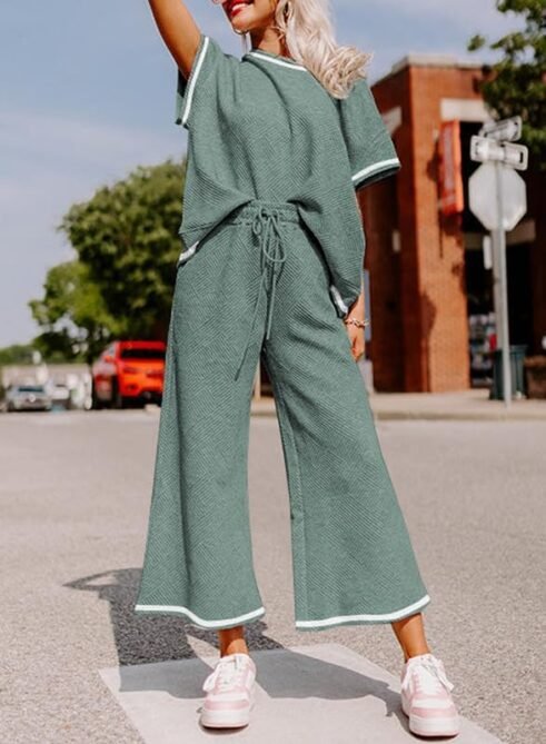 SHEWIN Women's 2 Piece Outfits Sweatsuit Casual Short Sleeve...