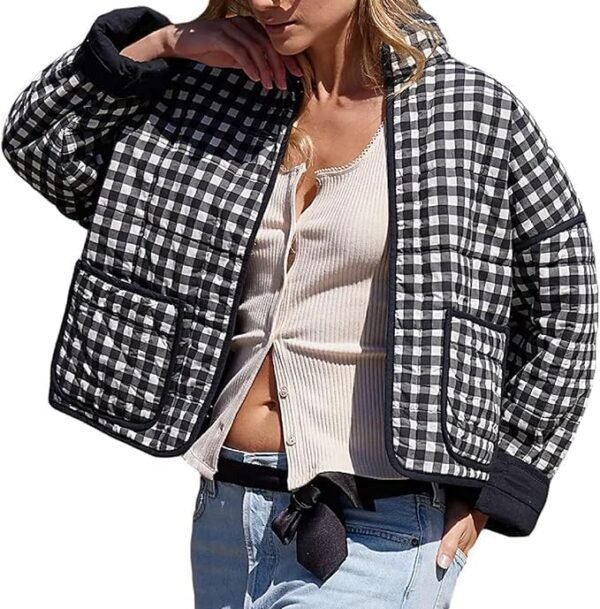 Womens Cropped Floral Puffer Jacket Lightweight Open Front L...