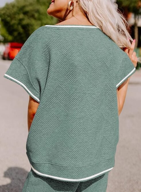 SHEWIN Women's 2 Piece Outfits Sweatsuit Casual Short Sleeve...