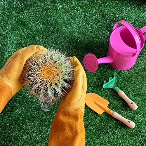 Leather Gardening Gloves for Women Men Thorn and Cut Proof G...