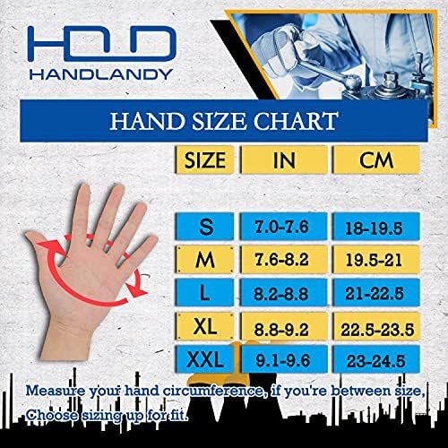 HANDLANDY Men Leather Gardening Gloves, Utility Work Gloves ...