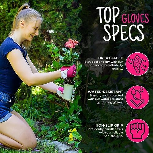 Gardening Gloves for Women Leather Thorn Safety Garden Heavy...