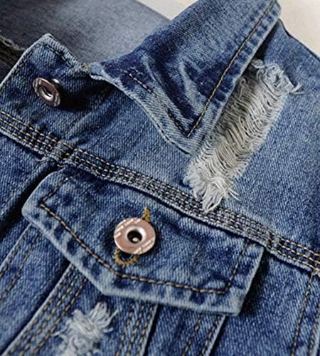 Kedera Womens Denim Jackets Distressed Ripped Long Sleeve Je...