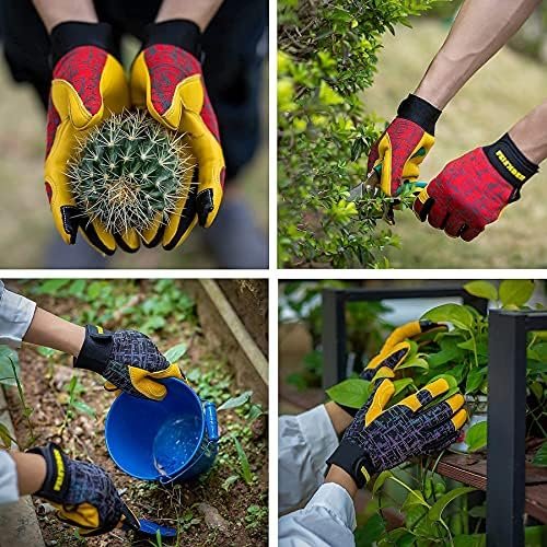 Gardening Gloves for Women and Men, Touchscreen Sheepskin Le...