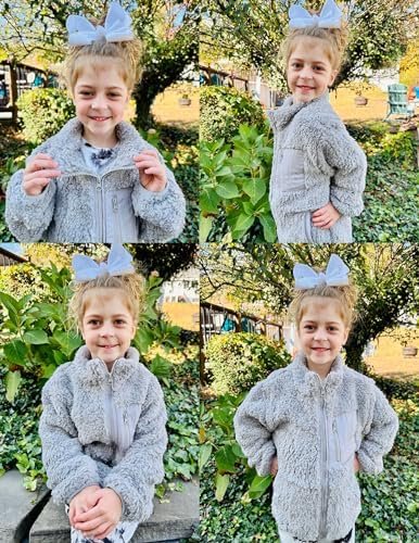 Arshiner Girls Fleece Jacket Sherpa Fall Winter Full Zip Fuz...