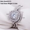 Newshe Wedding Band Engagement Ring Set for Women 925 Sterli...