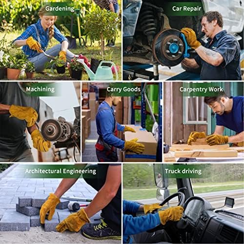 Gardening Work Gloves Leather: Garden Men Women Thorn Proof ...