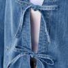 Tankaneo Womens Tie Front Denim Jacket Long Wide Sleeve Loos...