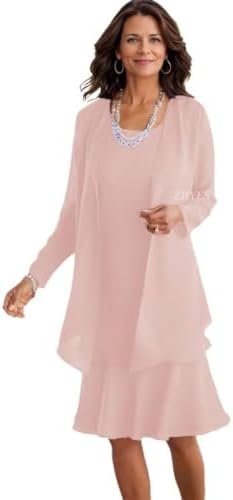 2 Pieces Mother of The Bride Dresses for Wedding Long Sleeve...