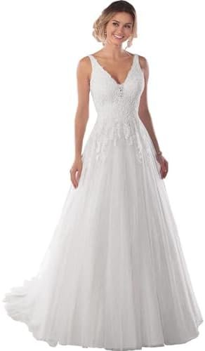 Women's Boho Wedding Dresses for Bride Lace Applique A Line ...