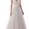 Women's Boho Wedding Dresses for Bride Lace Applique A Line ...