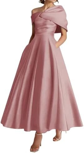 Verngo One Shoulder Mother of The Bride Dresses for Women Sa...
