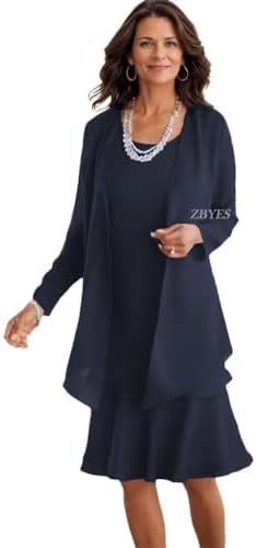 2 Pieces Mother of The Bride Dresses for Wedding Long 2 Pieces Mother of The Bride Dresses for Wedding Long Sleeve...