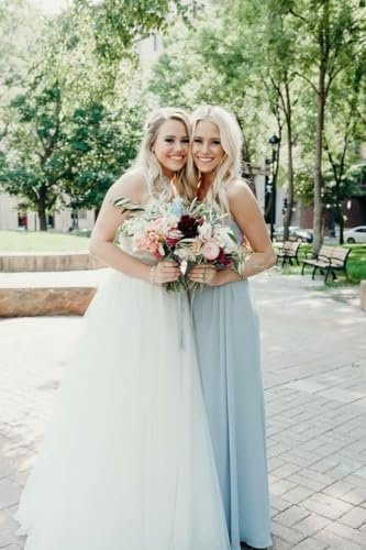 Women's Spaghetti Straps Bridesmaid Dresses with Silt Long F...