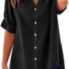 Linen Tops for Women Summer Shirts Trendy Button Down Plus S...