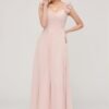 Chiffon Bridesmaid Dresses for Women with Pleated Shoulder F...