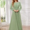 TORYEMY Chiffon Bridesmaid Dresses with Sleeves Long Formal ...