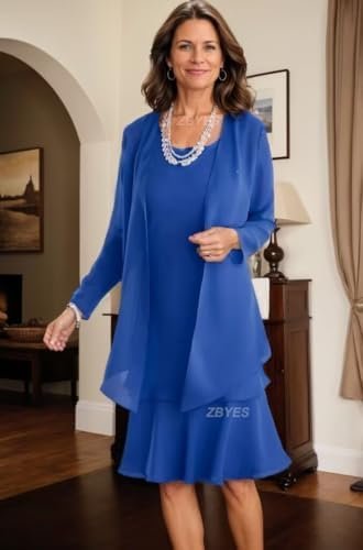 2 Pieces Mother of The Bride Dresses for Wedding Long Sleeve...