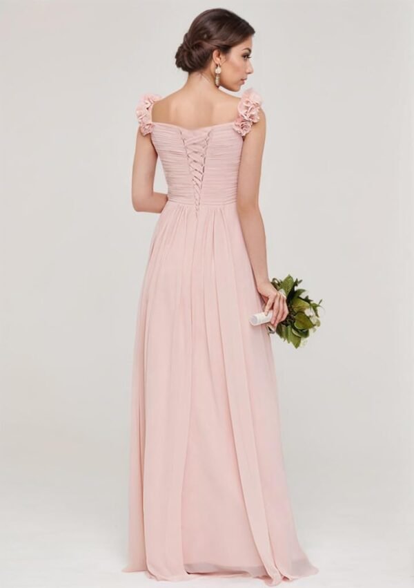 Chiffon Bridesmaid Dresses for Women with Pleated Shoulder F...