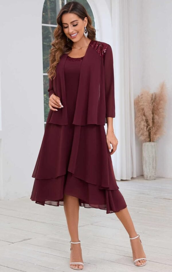 Mother of The Bride Dresses for Wedding Scoop Neck A Line Te...