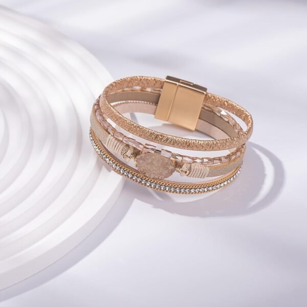 FANCY SHINY Leather Wrap Bracelet Boho Cuff Bangle Bracelets...