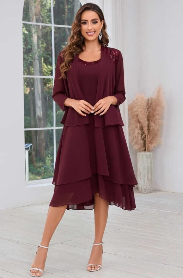 Mother of The Bride Dresses for Wedding Scoop Neck A Line Te...