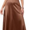 Women's Vintage 1950s V Neck Satin Cocktail Bridesmaid Floor...