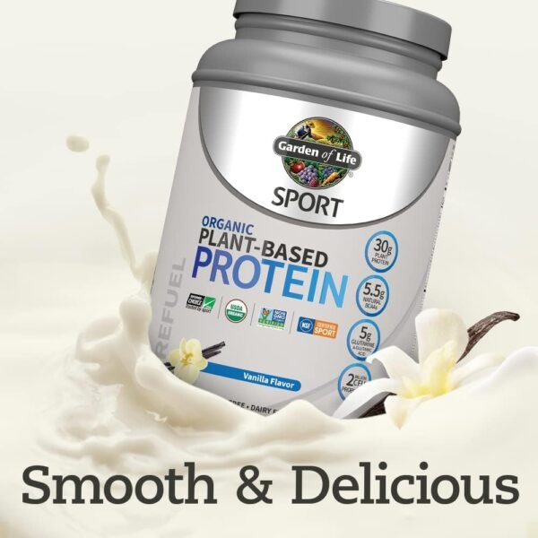 Organic Vegan Protein Powder, Vanilla Protein Powder with Pr...