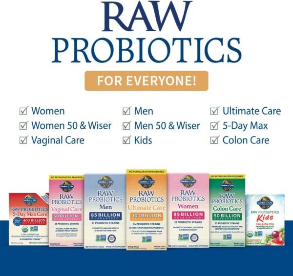 Raw Probiotics - 100 Billion CFU, Shelf Stable, 30 Capsules ...