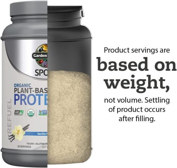 Organic Vegan Protein Powder, Vanilla Protein Powder with Pr...