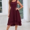 Mother of The Bride Dresses for Wedding Scoop Neck A Line Te...