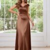 Women's Vintage 1950s V Neck Satin Cocktail Bridesmaid Floor...