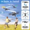 Drone with Camera 1080P for Kids Adults, Foldable HD FPV Mini Drone with 2 Batteries, One Key Take Off/Land, Altitude Hold, Headless Mode, 360°Flip, Gravity Control, Gestures Selfie, 3 Speed Mode, Waypoint Fly