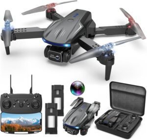 Drone with Camera 1080P for Kids Adults, Foldable HD FPV Mini Drone with 2 Batteries, One Key Take Off/Land, Altitude Hold, Headless Mode, 360°Flip, Gravity Control, Gestures Selfie, 3 Speed Mode, Waypoint Fly