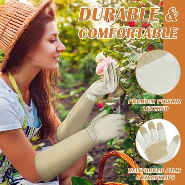 HANDLANDY Rose Pruning Gloves for Men & Women, Long Thorn Pr...