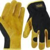 HANDLANDY Men Leather Gardening Gloves, Utility Work Gloves ...