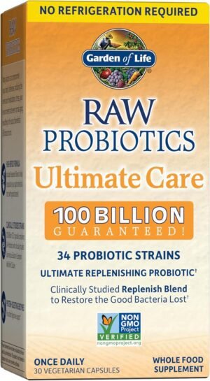 Raw Probiotics - 100 Billion CFU, Shelf Stable, 30 Capsules Raw Probiotics - 100 Billion CFU, Shelf Stable, 30 Capsules ...
