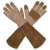 HLDD HANDLANDY Long Gardening Gloves, Pigskin Leather Thorn ...