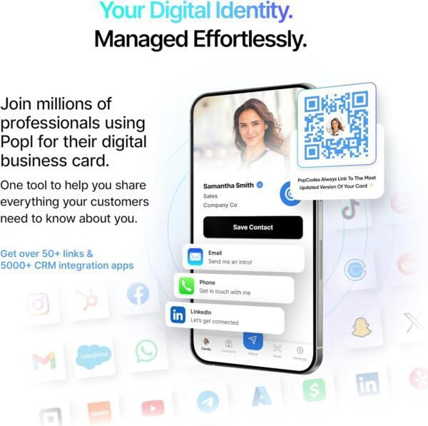 Popl Digital Business Card - Smart NFC Networking Card - Tap...