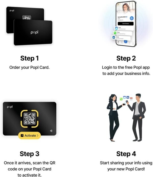 Popl Digital Business Card - Smart NFC Networking Card - Tap...