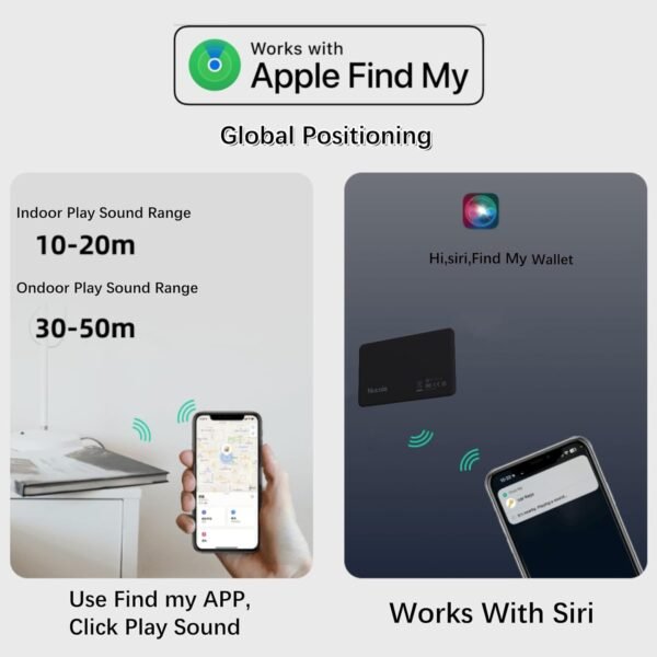 Wallet Tracker Card with Apple Find My[Apple MFi Certified],...