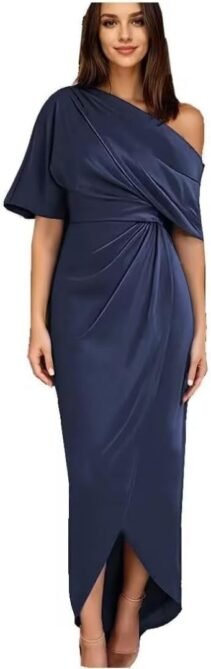 One Shoulder Mother of The Bride Dresses for Wedding Tea Len...