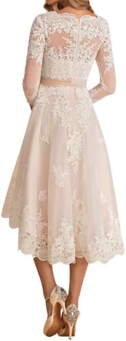 Tulle Lace Wedding Dresses for Bride 2025 Simple Long Sleeve...