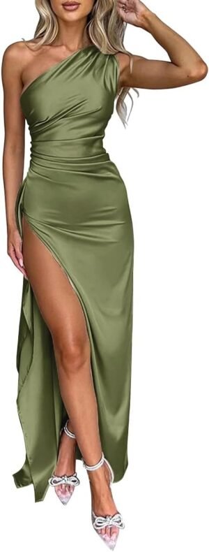 RYANTH Satin Bridesmaid Dresses for Women One Shoulder Weddi... RYANTH Satin Bridesmaid Dresses for Women One Shoulder Weddi...